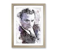 James Cagney In Abstract Modern Art Framed Print | A4 Oak Framed Wall Art | Ready to Hang | Abstract Fantasy Picture | Living Room Bedroom Lounge Office