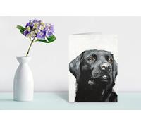 James Coates Black Labrador Card, Greeting Card with painting of a Black Lab, A5 size, Blank Inside, (5065003350908)