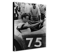 James Dean - Behind The Wheel - Movie Wall Art - Wrapped Framed Canvas Wall Art (A2 [61cm x 41cm])