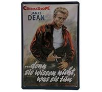 James Dean Embossed Film Poster Tin Sign 30x20cm Poster Portrait Reproduction Wall Decor