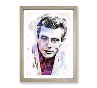 James Dean In Abstract Modern Art Framed Print | A2 Oak Framed Wall Art | Ready to Hang | Abstract Fantasy Picture | Living Room Bedroom Lounge Office