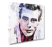 James Dean in Abstract Modern Canvas Wall Art Print Ready to Hang, Framed Picture for Living Room Bedroom Home Office Décor, 20x20 Inch (50x50 cm)