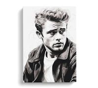 James Dean Line Art Canvas Wall Art Print 30x20 Inch