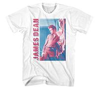 James Dean - Mens Red & Blue T-Shirt, Large, White