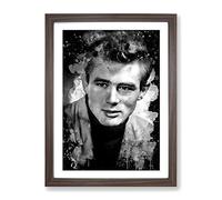 James Dean No.1 Modern Cb Framed Print | A2 Walnut Framed Wall Art | Ready to Hang | Modern Nature Picture | Living Room Bedroom Lounge Office