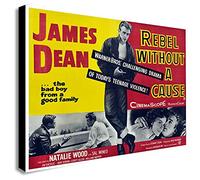 James Dean - Rebel Without A Cause - Canvas Wall Art Framed Print - Various Sizes (A1 32x24 inches)