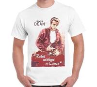 James Dean Rebel Without A Cause Film Retro T Shirt White XXL