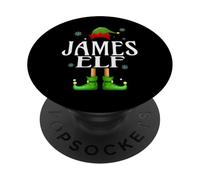 JAMES Elf Xmas Funny Men's Family Matching Christmas JAMES PopSockets Adhesive PopGrip