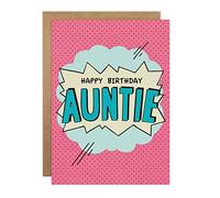 James Ellis Auntie Birthday Card (Comic Book Style)