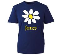 James Flower Logo T-Shirt, Funny Famous Retro Indie Rock Band Daisy Symbol Music Lover Shirt, Gift Unisex Tee Top (Navy, M Years)