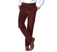 James Holton Corduroy Trousers for Men| High Waisted, Smart & Comfortable Cotton Trousers for Men Wine 44 Waist and 31 Leg Length
