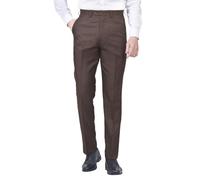 James Holton Mens Big & Tall Size Trousers Stretch Waist Smart Formal Work Brown