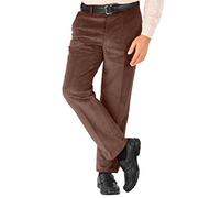 James Holton Mens Corduroy Trousers Elasticated Waist Smart Formal Pants Brown 56W / 29L