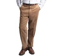 James Holton Mens Corduroy Trousers Elasticated Waist Smart Formal Pants Fawn 40W / 27L