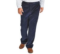 James Holton Mens Corduroy Trousers Elasticated Waist Smart Formal Pants Navy 52W / 29L