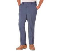 James Holton Mens Linen Blend Cotton Trousers Lightweight Summer Elasticated Stretch 38 Waist / 31 Inside Leg Blue