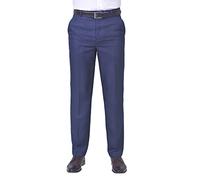 James Holton Mens Smart Classic Polyester Trousers | Flat-Front Easy Care Formal Business Office Pants 38 Waist and 33 Inside Leg Navy
