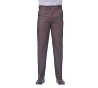 James Holton Mens Smart Classic Polyester Trousers | Flat-Front Easy Care Formal Business Office Pants 38 Waist and 33 Inside Leg Brown