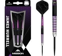 Mission Darts James Hurrell | 90% Tungsten Steel Tip Darts | Black PVD & Purple Electro plate coating
