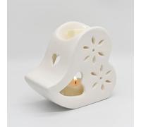 James & James Wax Melt and Oil Burner | Heart Shaped | Ceramic | Candle | Home & Office Decor