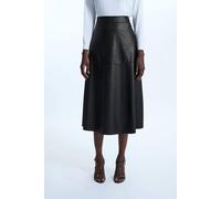 James Lakeland A Line Faux Leather Skirt In Black Black 12