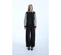 James Lakeland Black Crochet Sleeves Shirt Black 10