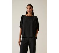 James Lakeland Black Gathered Sleeve Blouse Black 8