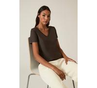 James Lakeland Brown V-Neck T-Shirt In Dark Brown Dark Brown 20