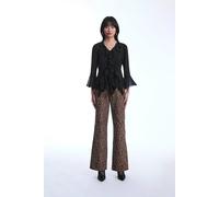 James Lakeland Chiffon Ruffle Black Shirt Black 10