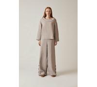 James Lakeland Cowl Neck Linen Taupe Top - 20