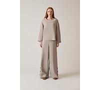 James Lakeland Cowl Neck Linen Taupe Top Taupe 14