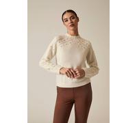 James Lakeland Cream Pearl Sleeve Jumper Cream 12