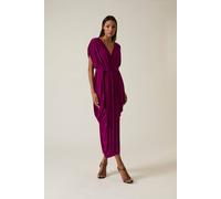 James Lakeland Draped Magenta Purple Midi Dress Magenta 12