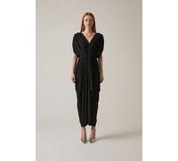 James Lakeland Draped Maxi Black Dress Black 10