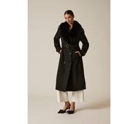 James Lakeland Women's Faux Fur Suede Black Coat | Size: 10 James Lakeland Black 10
