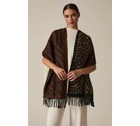 James Lakeland Leopard Tassel Brown Scarf Brown One Size