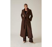 James Lakeland Long Brown Classic Coat In Dark Brown Dark Brown 20