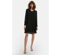 James Lakeland Long Sleeve Navy Wave Hem Dress In Black Black 18