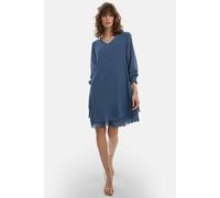 James Lakeland Long Sleeve Navy Wave Hem Dress In Light Blue Light Blue 16