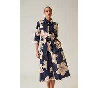 James Lakeland Navy Flower Cotton Dress Navy 16