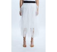 James Lakeland Organza Ruffled Skirt White White 14