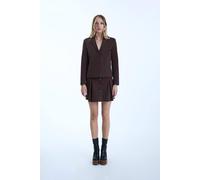 James Lakeland Pin Tuck Brown Button Skirt Brown 8