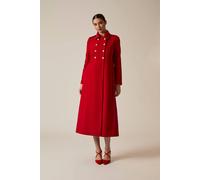 James Lakeland Red Long Military Coat In Light Red Light Red 16