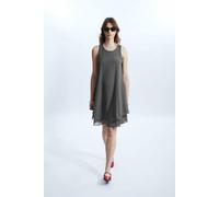 James Lakeland Sleeveless Wave Hem Dress Charcoal Charcoal 14