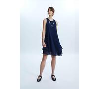 James Lakeland Sleeveless Wave Hem Dress Navy Navy 18