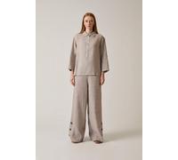 James Lakeland Women's Taupe Linen Blouse - Tan - Size: 16