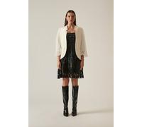 James Lakeland Tulle Sleeve White Blazer White 18