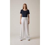 James Lakeland White Linen Button Trousers White 8