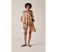 James Lakeland Women's Beige Heart Print Kaftan