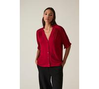 James Lakeland Women's Burgundy V-neck Jersey Blouse | Size: 8 James Lakeland Burgundy 8